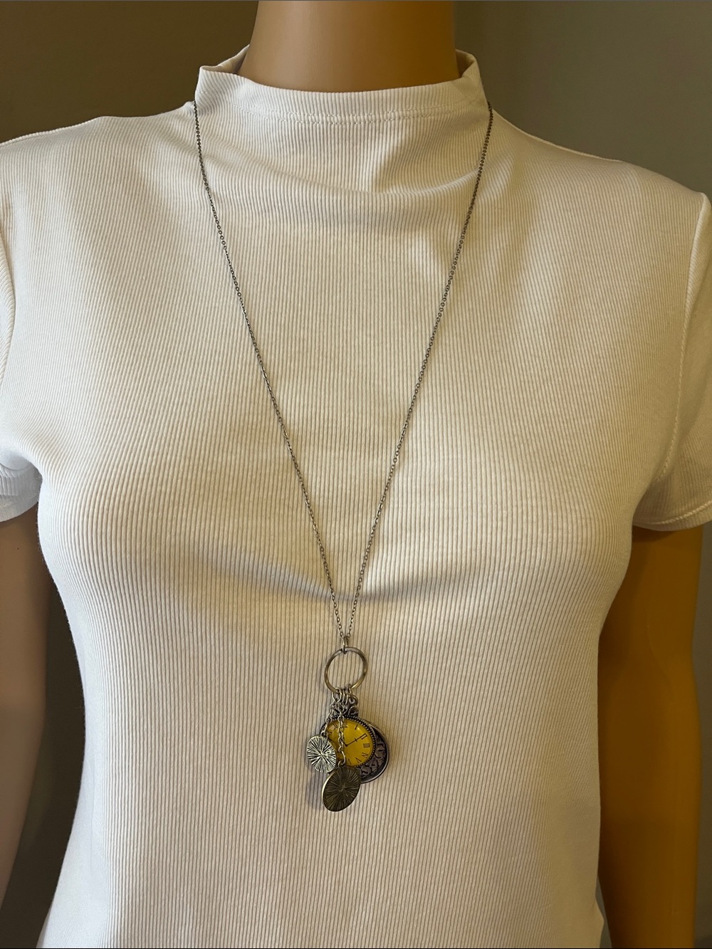 Clock Design Pendant Necklace